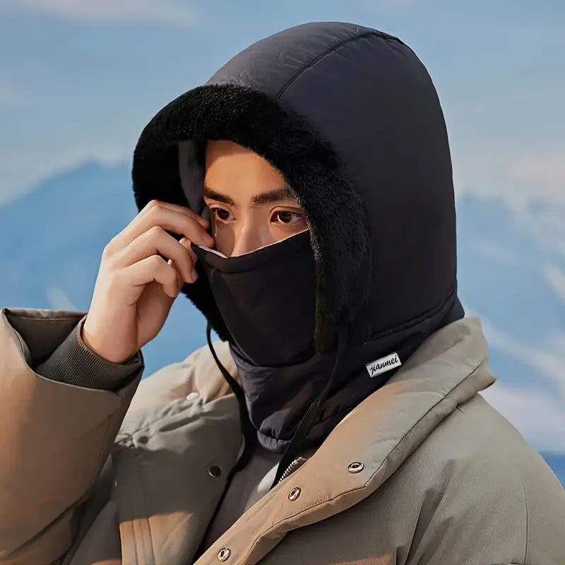 Autumn Winter Unisex Ski Hat Trapper Hat with Ear Flaps Thickened Warm Fleece Lined Cap for Outdoor Cycling Hiking Vue