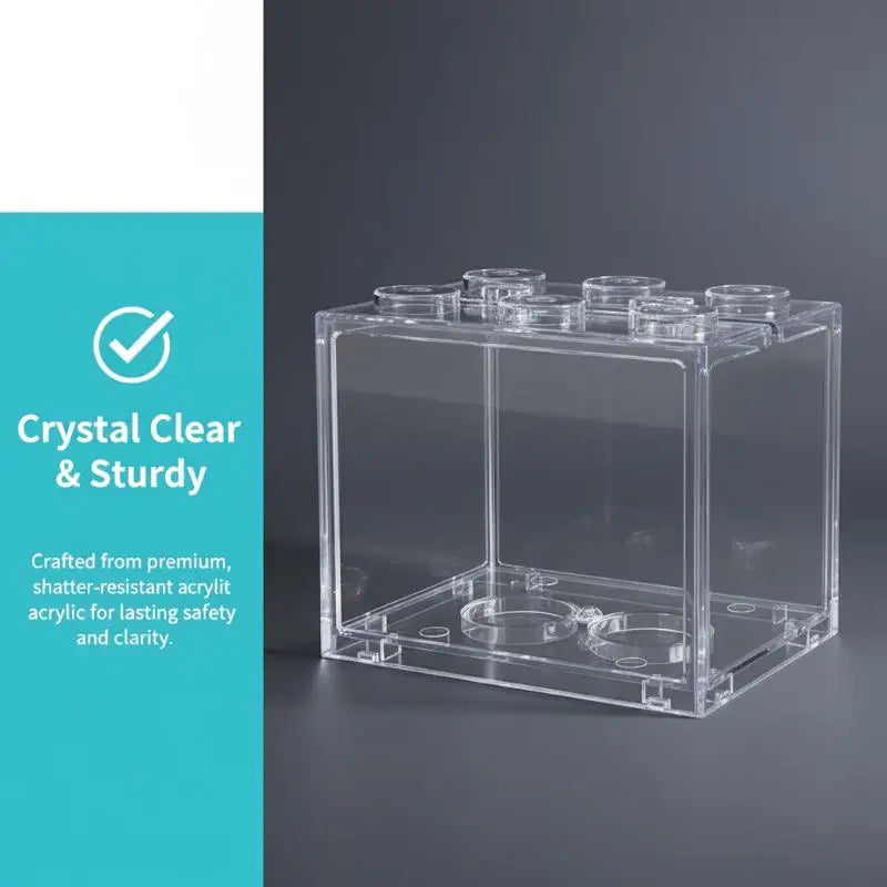 Fish Tank Mini Acrylic Aquarium Stackable Pet Box for Reptile Home Decor Suitable for Small Fish Shrimp Breeding Vue