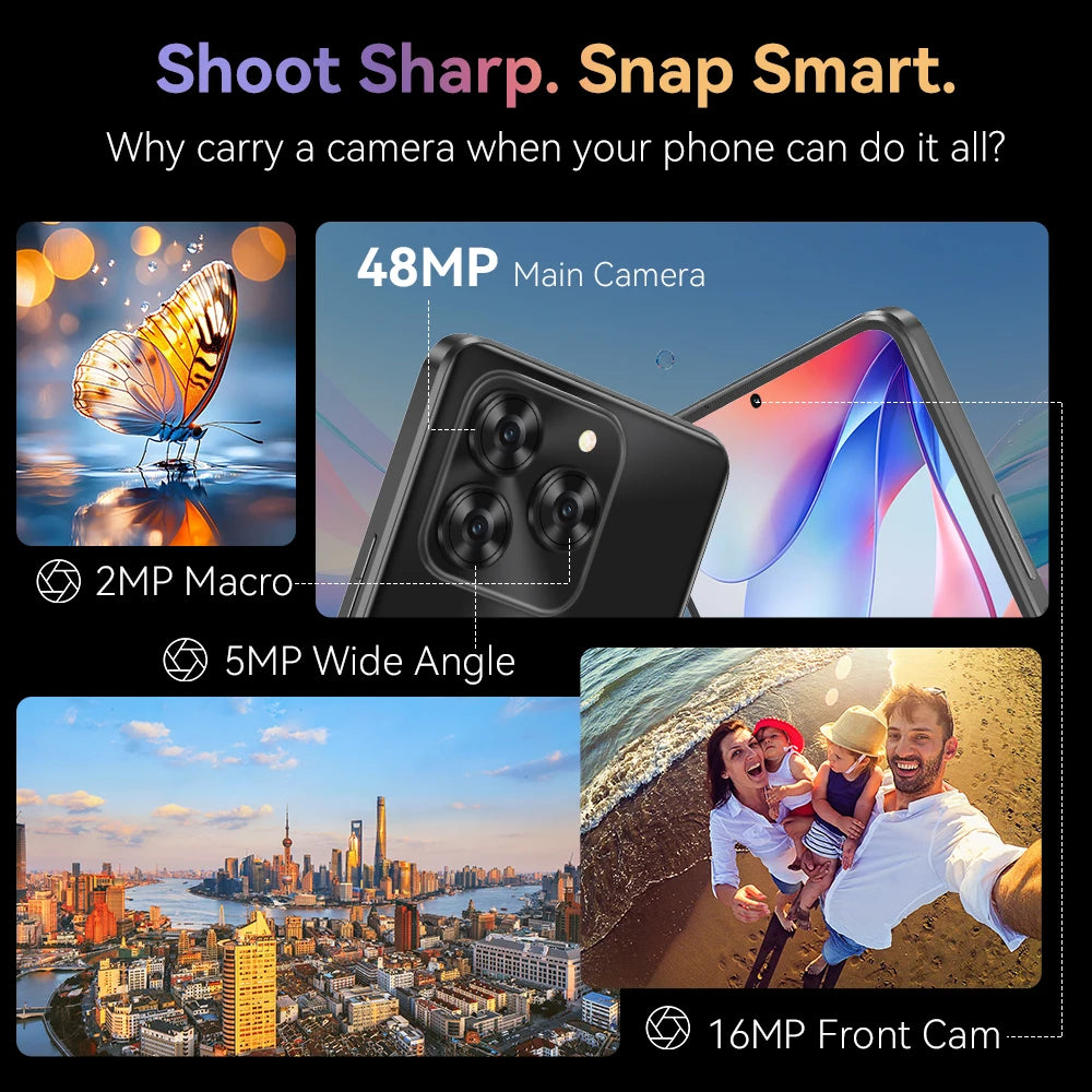 Cubot Note 60 Smartphone, Android 15, 7.2-inch 120Hz Display, Octa-core,16GB(6+10GB )RAM 128GB ROM, 48MP Camera, 7000mAh Battery Vue