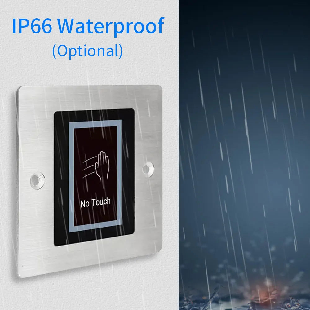 Metal Backlight Infrared Touchless Exit Release Switch Button No Touch Switch IP54 Waterproof Wired Delay Access Control System Vue