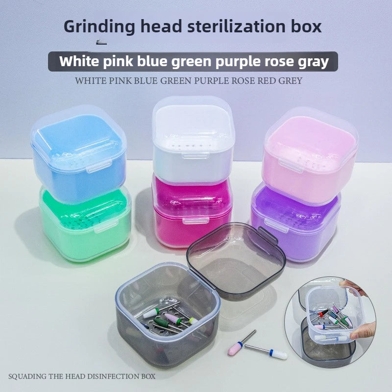 Portable Alcohol Filter Cleaning Box Nail Art Drill Bits Grinding Head Cleaning Box Manicure Sterilization Tool Vue
