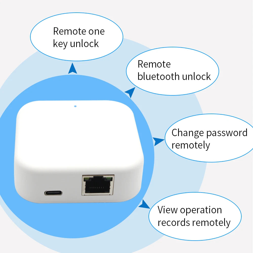 New in RJ45 Wired G3 2.4G Wifi Gateway TTlock App Remote Control LOCK Unlock Bluetooth to RJ45 Repeater for Smart Electric Lock Vue