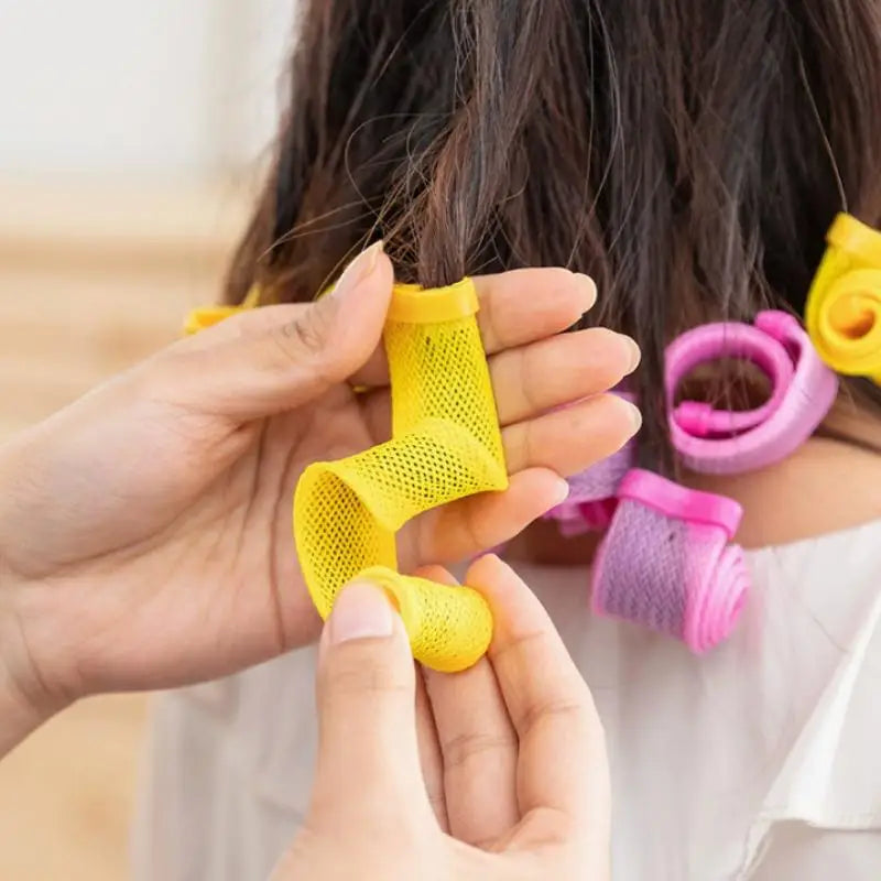 Heatless Magic Hair Curlers Spiral Set, Reusable Hair Styling Rollers with Styling Hooks, No Damage Hair Curl Tools Vue