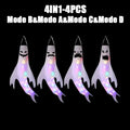 1-4PCS Halloween LED Floating Ghost Decor Hanging Haunted Blow Up Figures Glow for Party Yard Decoration Props Vue Mix-4PCS