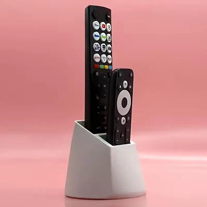 2 Grids Remote Control Holder Desktop Storage Rack for Living Room Multi Purpose Organizer Stand for Remotes and Phones Vue
