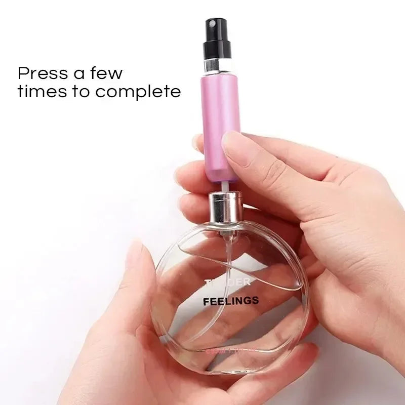 vvocci 3/5/10pcs 5ml Fragrance Press Spray Dispenser For Cosmetics Type Portable Bottom-fill Perfume Refillable Liquid Container Vue