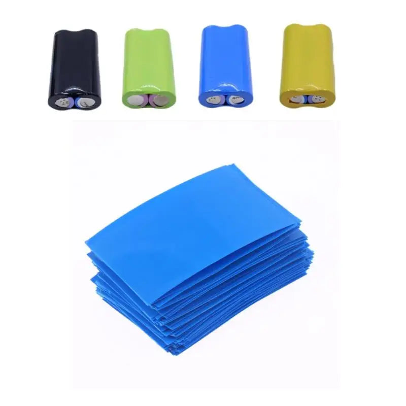 100Pcs Self-Adhesive Insulator Flat PVC Heat Shrink Tubing Battery Wrap For 18650 Lithium Battery Heat Shrink Tube Assorted Kit Vue