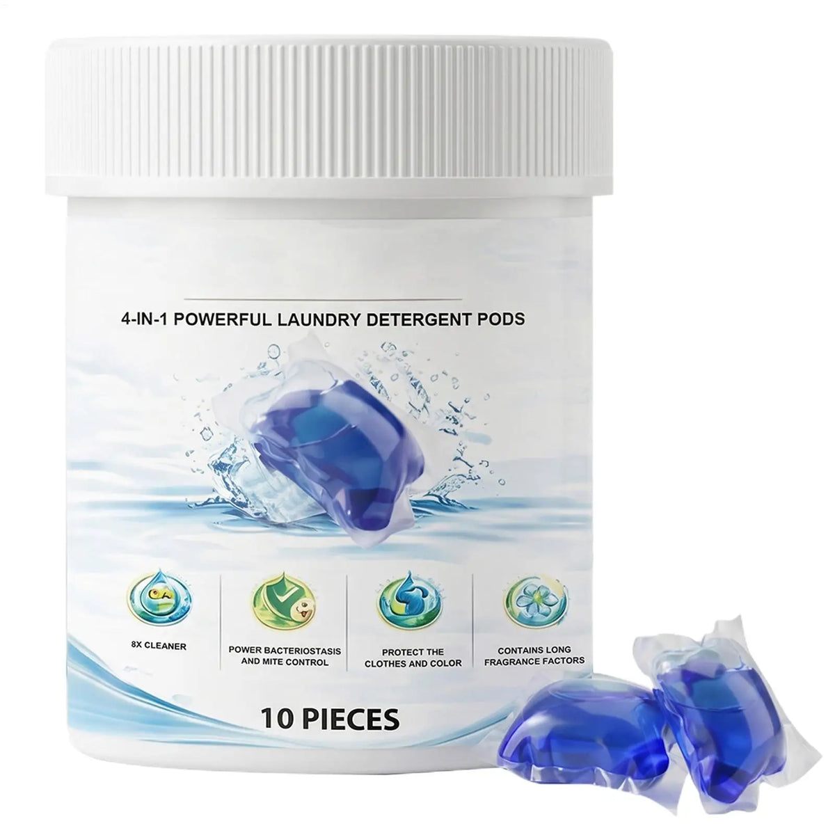 4in1 Laundry Stain Remover Pods, Portable Washing Machine Detergent Pacs, Multi-Use Cleaning Pods for Home Travel Business Trip Vue