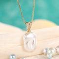 Huitan Gold Simulated Pearl Pendant Necklace | Wedding Jewelry Pearl Pendant Necklace Vue XL1642 40cm 5cm