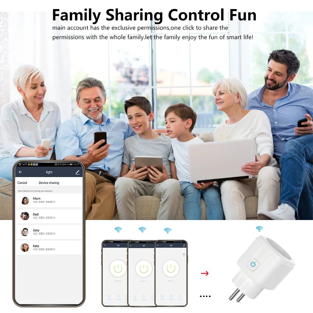 WiFi Zigbee3.0 EU Smart Plug Socket With Power Monitor Timer Function Smart Life Wireless Control Voice Assistant Alexa Google Vue