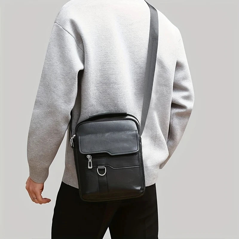 Multi-purpose Men's Shoulder Bag Work PU Crossbody Briefcase Handle
