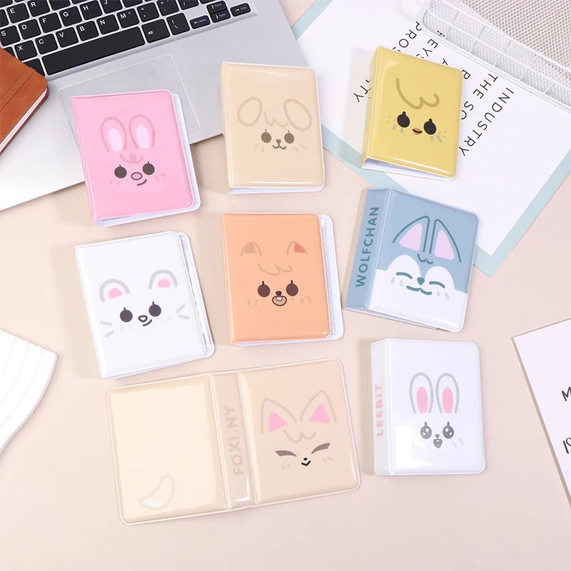 3 Inch Cartoon Animals Photo Album Mini Card Binder Cute Kpop Card Storage Book Idol Picture Postcard Organizer Vue
