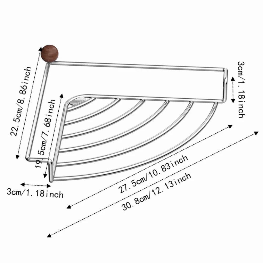 Stainless Steel Sink Corner Rack Waterproof Punch-free Dish Drying Rack Anti-rust Hollowed Sink Storage Holder Vue
