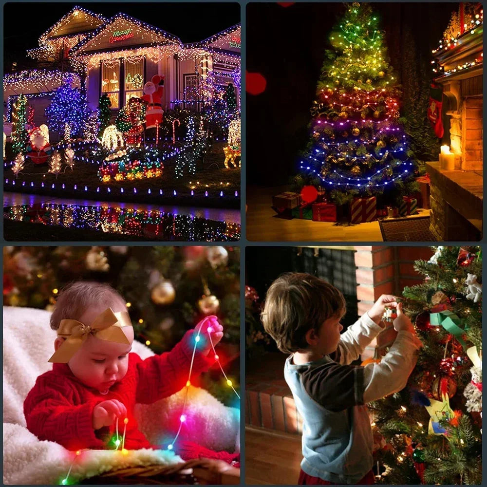 5M/10M/20M RGBIC LED Smart Fairy Lights Bluetooth APP Control String Light DIY for Christmas Party Wedding Home Decoration Vue