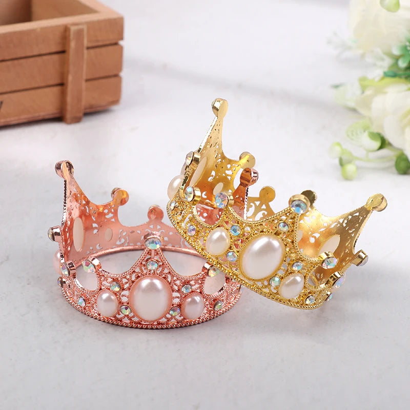 Mini Metal Crown Model Toys Ornaments Decorating Cotton Doll Retro Crown Headwear For Baby Doll Dress Fashion Doll Accessories Vue