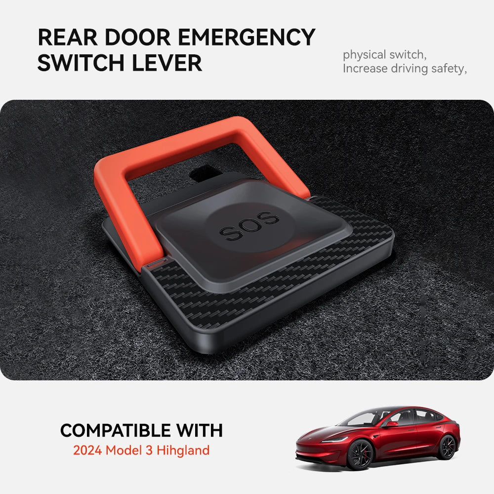 YZ For Tesla Model 3 Y Juniper Highland 2021-2025 Rear Door Emergencies Safety Pull Rope Emergency Handle Car Accessory Vue