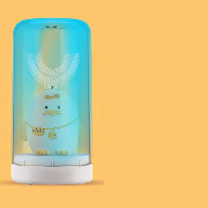 U Shaped Electric Toothbrush for Kids Children 360 Degrees Automatic Sonic Toothbrush Rechargeable Smart Timer Disinfectant Cup Vue 2-6 old Disinfection