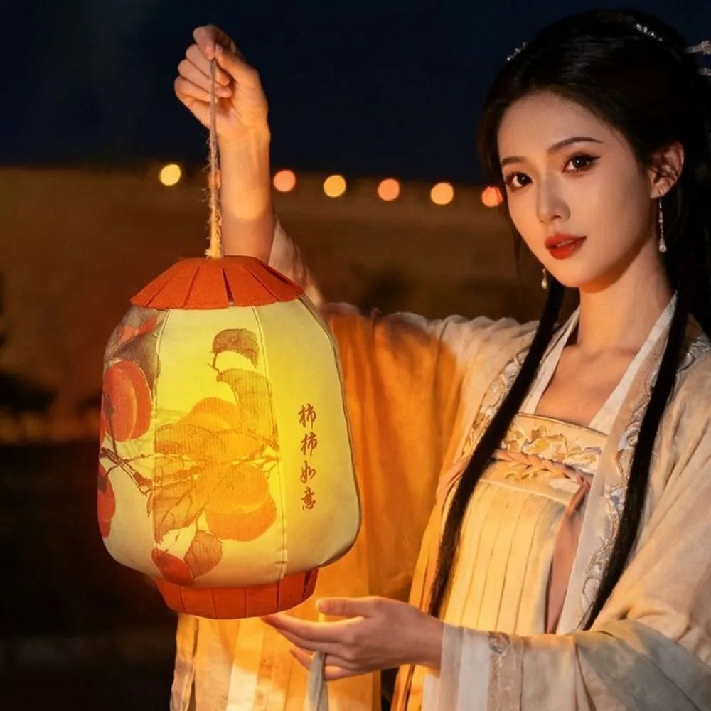Ancient Style Autumn Festival Decorative Lantern Vintage Blessing Word Lantern Material Kit Luminous DIY Handheld Classic Light Vue