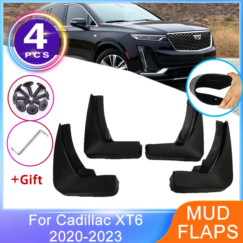 4PCS Auto Mud Flaps For Cadillac XT6 2020~2023 Front Rear Mudguards Fenders Wheel Protector New Upgrade MudFlaps Car Accessories Vue Default Title