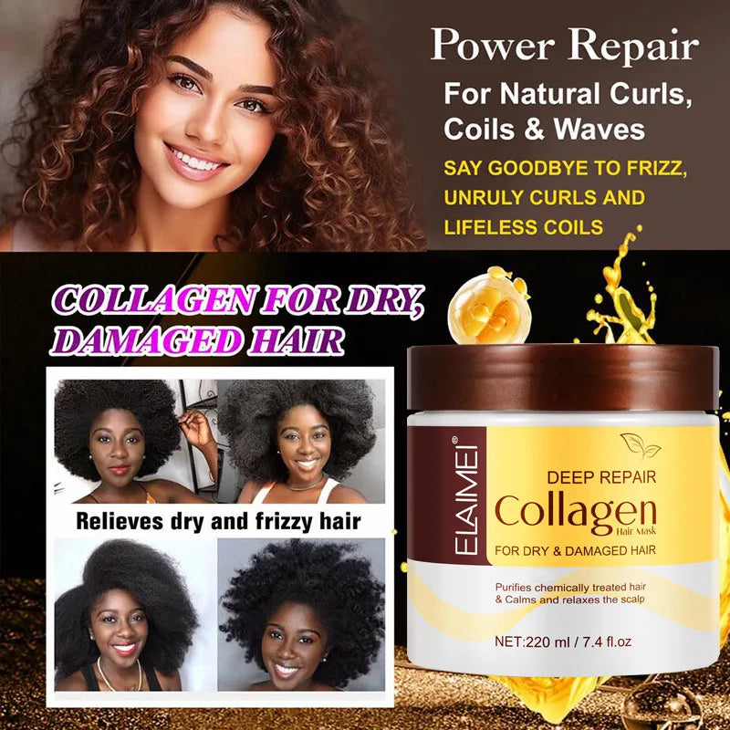 50ml Power Oil And 220ml Hair Mask Prevent Dryness Split Ends Repair Damage Frizz Tangles 5 Seconds Soft Smooth Care Vue