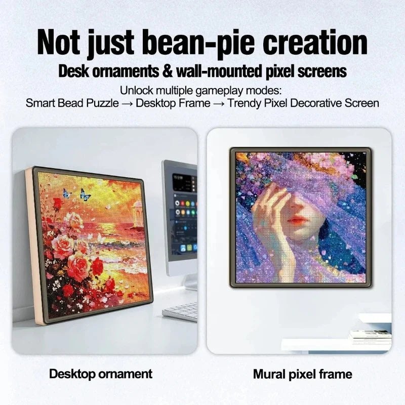 Electronic Fuse Beads Pegboard Kit, Smart LED DIY Pixel Art Board with APP Control for Home Decoration and Craft Design Vue