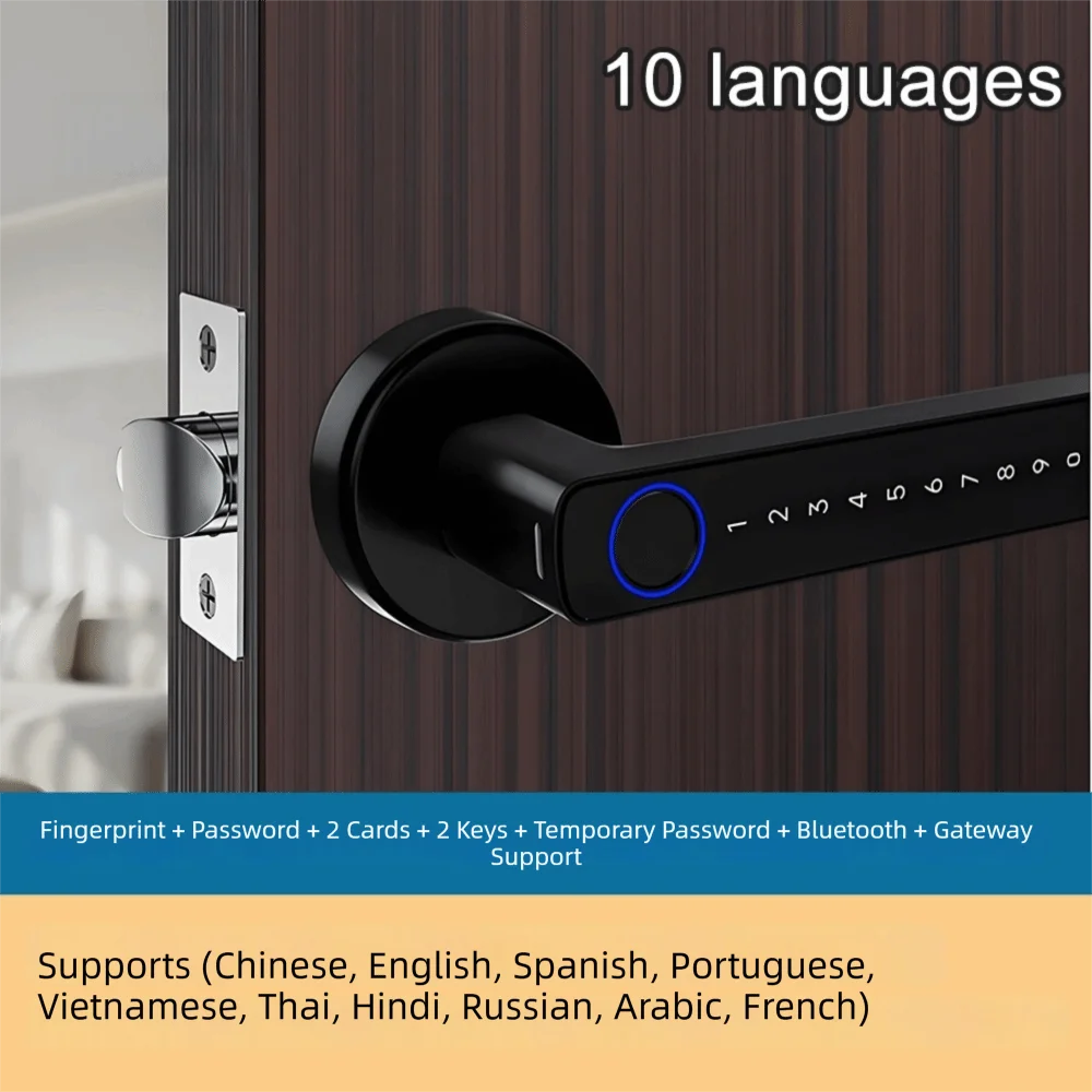 Remote Lock Smart Fingerprint Door Lock Smart Password Electronic Digital Door Handles Bluetooth WiFi Gateway Vue Single tongue lock