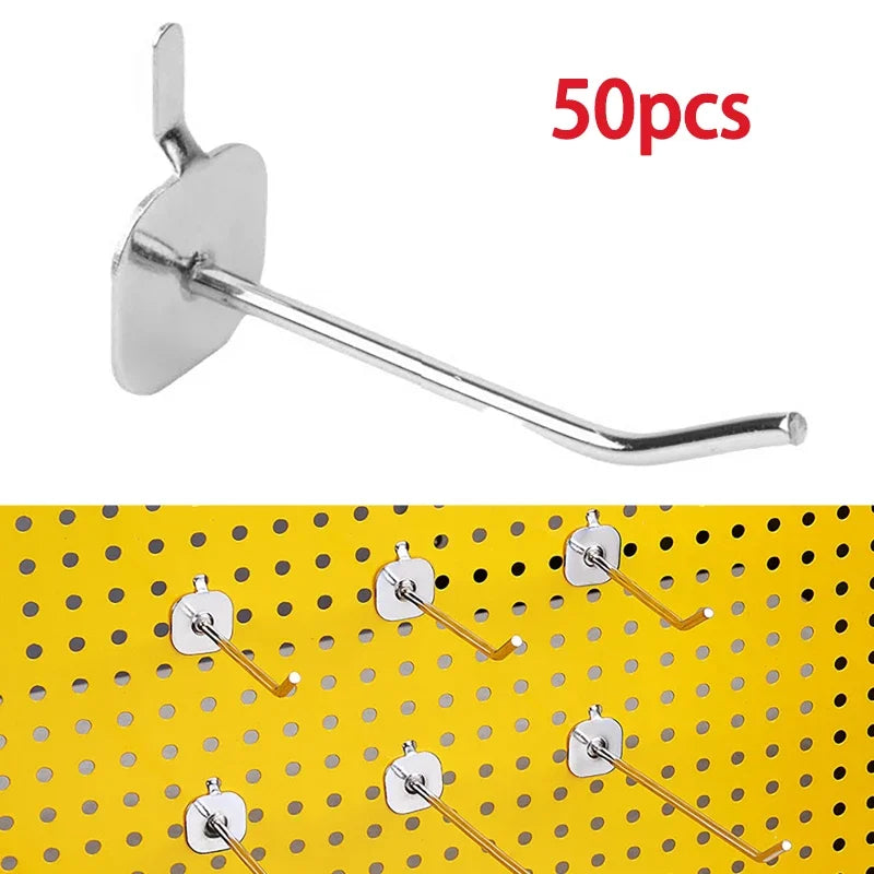 50-Pack Iron Pegboard Hooks – Single Peg Storage & Display Pegboard Hook Set Vue