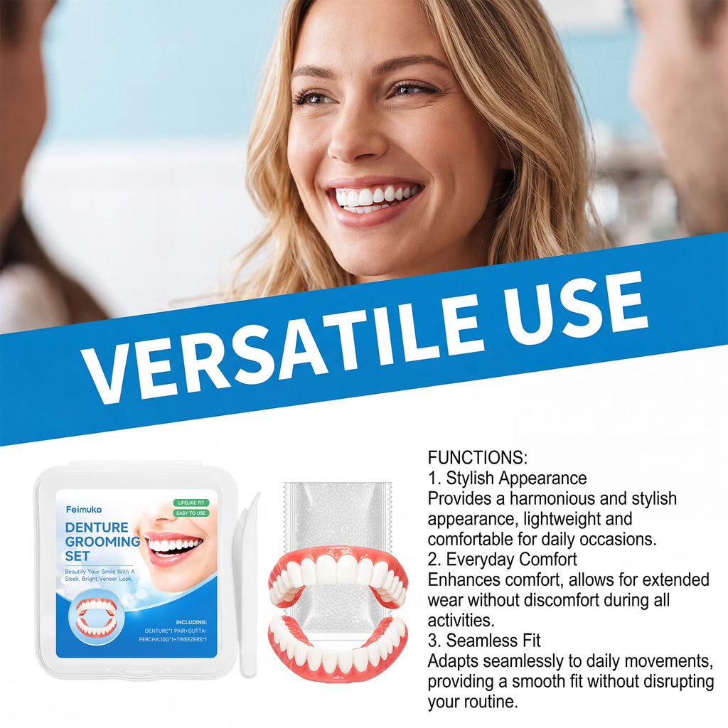 Cosmetic Denture Kit, Adjustable Snug Fit, Comfortable For Long Time Wear, Skin-friendly Material, Portable & Easy To Use Vue
