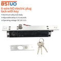 DC 12V Fail Secure Electric Cylinder Drop Bolt Lock With Bevel Bolt Mechanical Key Adjustable Time relay Door Contact 6 Cables Vue Default Title