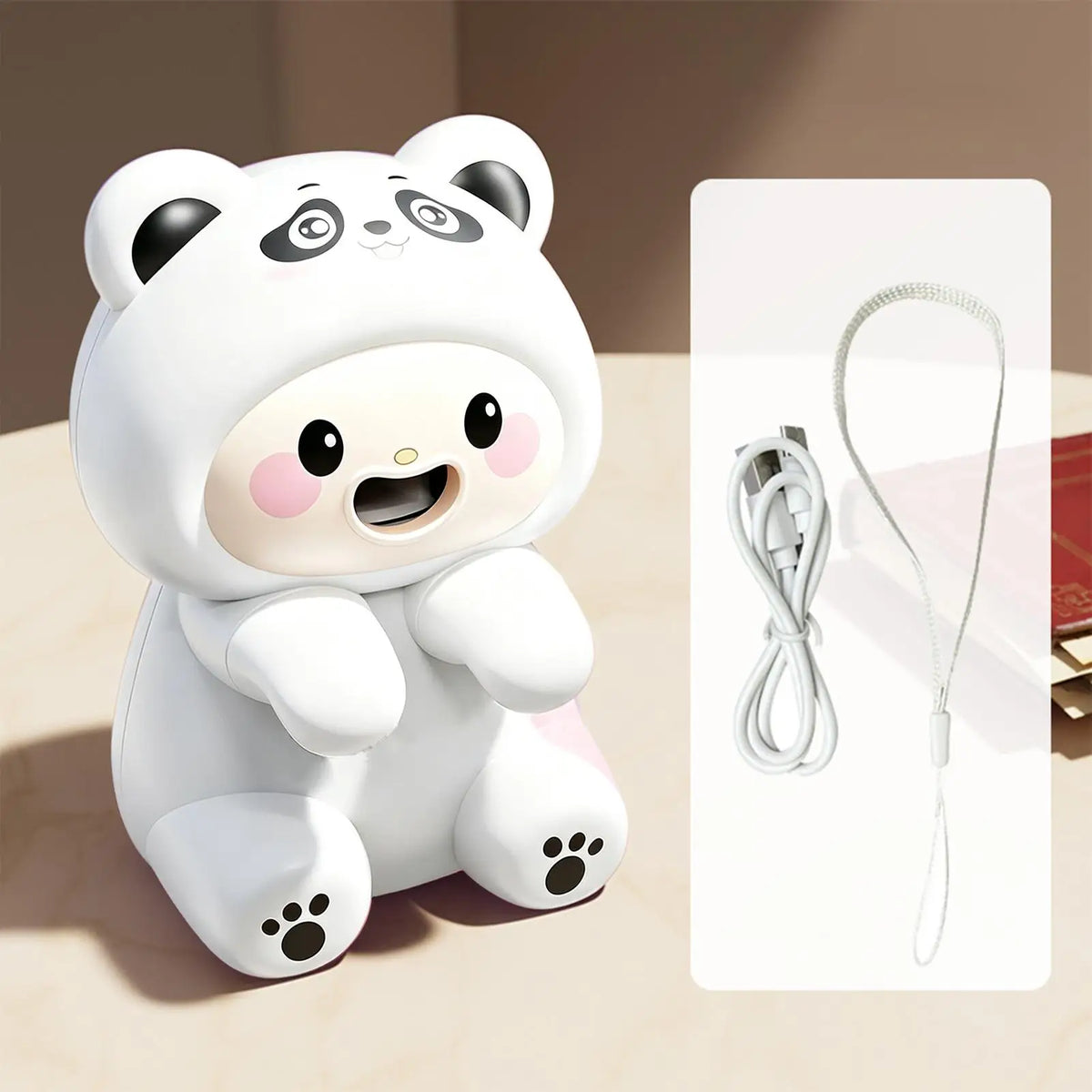 Mini Food Cooling Fan Quiet Animal Shape USB Rechargeable Personal Drink Chiller Fan for Soups Stews Coffees Teas Baked Goods Vue