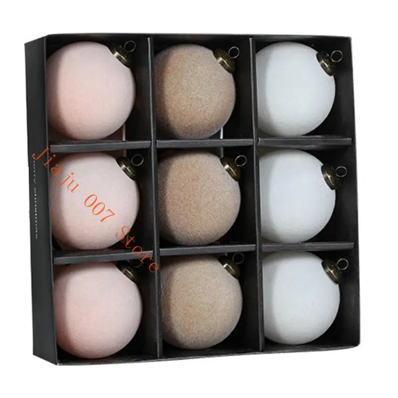 Shatterproof Velvet Christmas Ball Ornaments – 9-Piece Set Christmas Ball Ornaments Vue White China Mainland