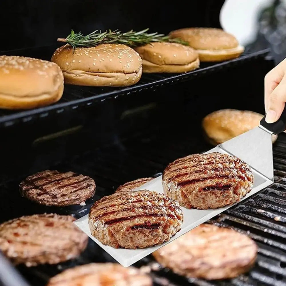 Square/rectangle Head Grill Spatula Griddle Spatula Anti-scald Handle Steak Spatula With Blade Pancake Scraper Burger Vue