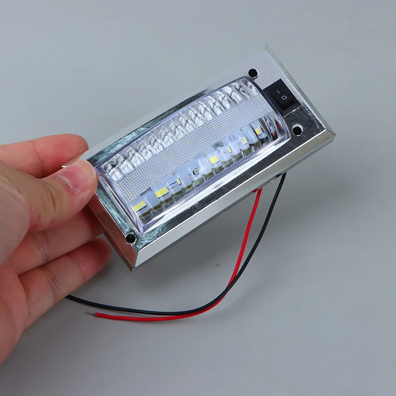LED 12V-24V Panel Light Car Interior Reading Lamp High Brightness Cabin Lights for Van Truck RV Boat Camper Lights Switch On Off Vue