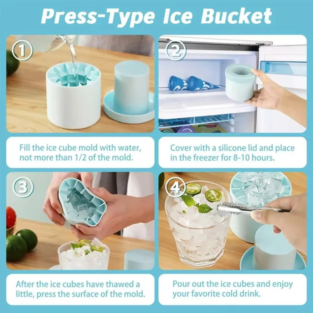 Creative Silicone Ice Cube Mold Quick Freeze Cylinder Cup Reusable Vue