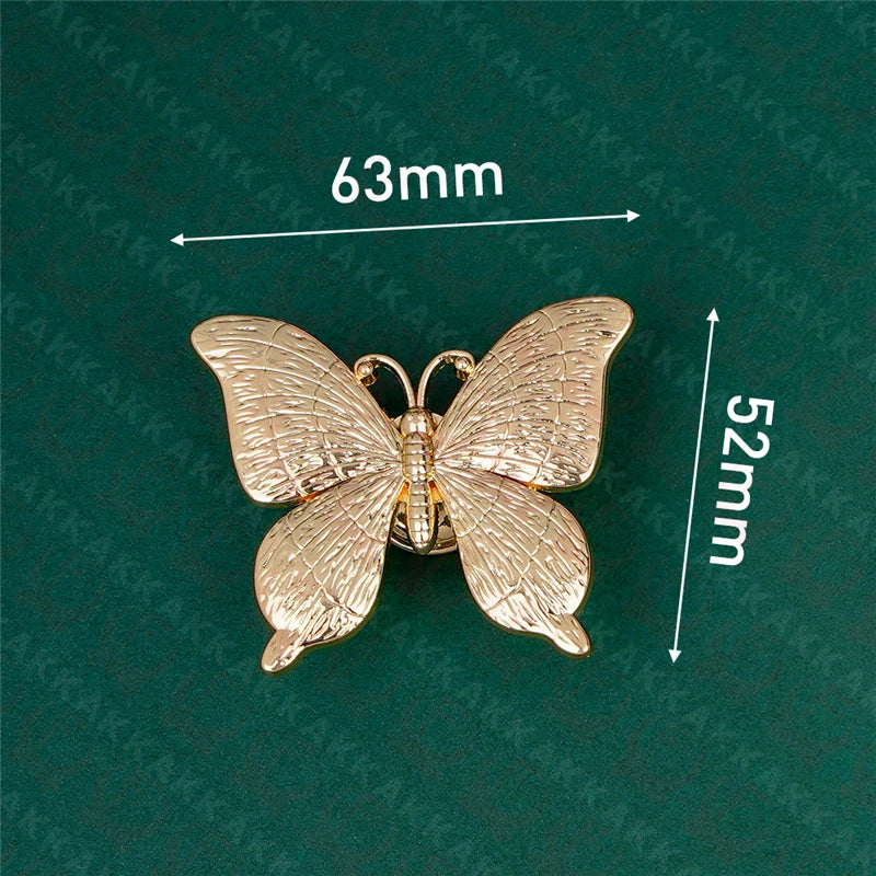 KAK Plant Animal Shape Furniture Handle Copper Color Drawer Knobs Retro Dresser Knobs Gold Kitchen Handles Door Pulls Hardware Vue Gold butterfly