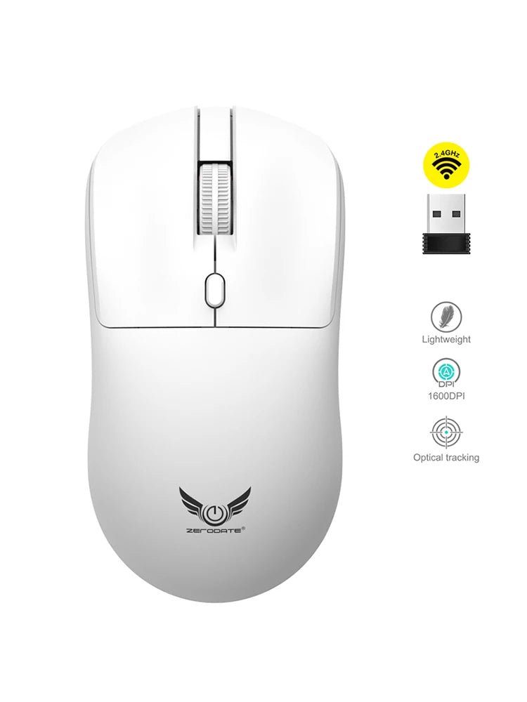 Wireless 2.4G Mouse Light Weight Design 1600 DPI Adjustable Plug And Play Low Noise Button Simple Style Mouse for Office Gaming Vue