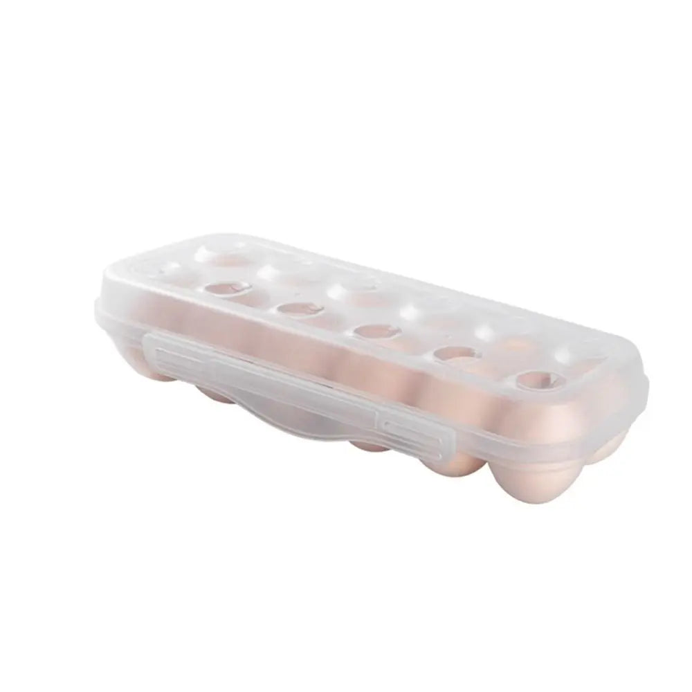 Practical Plastic 12/18 Grids Egg Tray Snap-on Anti-collision Egg Storage Box Transparent Stackable Fridge Egg Organizer Kitchen Vue 12 Grids