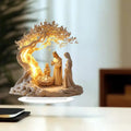 Acrylic Christmas Nativity Scene Flat 2D Ornament Desk Decor Jesus