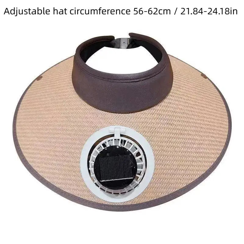 UV Protection Solar-powered Fan Hat Large Brim Adjustable Fishing