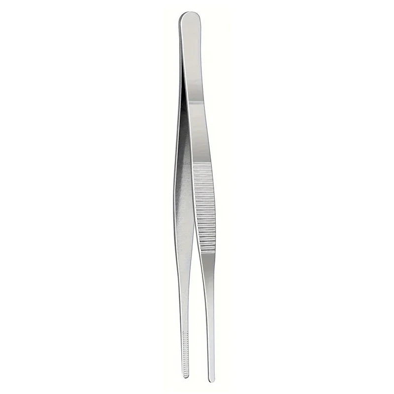 Tweezers Precision Kitchen 1pcs Cooking Plating Tweezer Stainless Steel Curved Tongs for Baking Decorating Beauty Vue straight