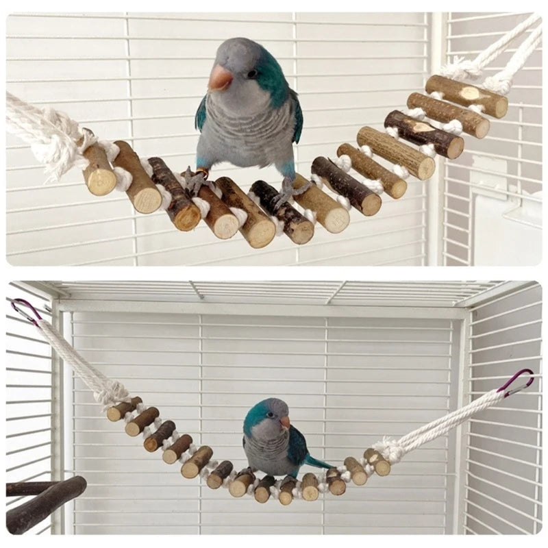 5-Pack Parrot Cage Toys Wood Bead Hammock Swing for Birds Bird Cage Toy Set Vue