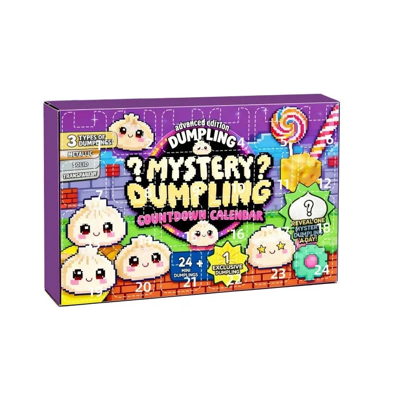 Surprise Dumpling Blind Box Countdown Calendar 24 Day Stress Relief Squeeze Toy Set Kids Teens Women Desk Party Table Decor Gift Vue