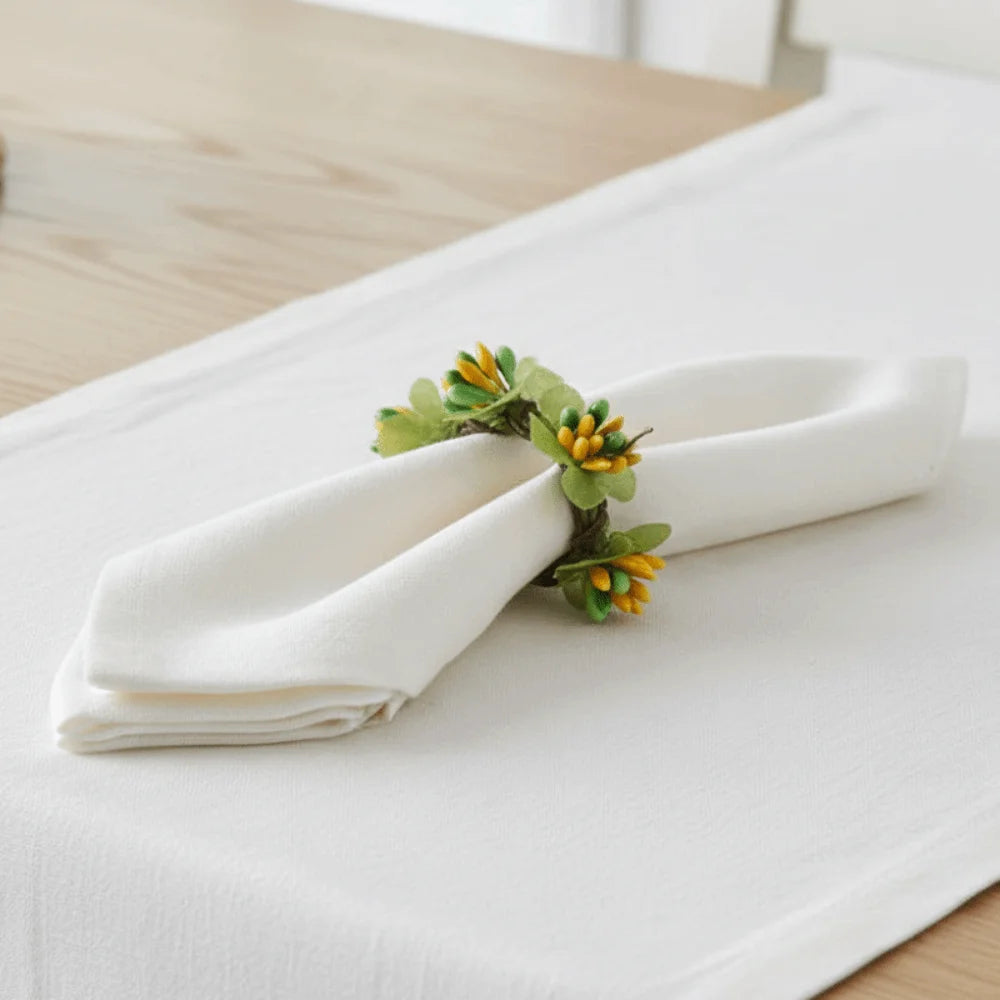 Simulation Easter Napkin Ring Plastic Foam Cartoon Artificial Flower Napkin Ring Reusable Cute Festive Napkin Buckle Vue