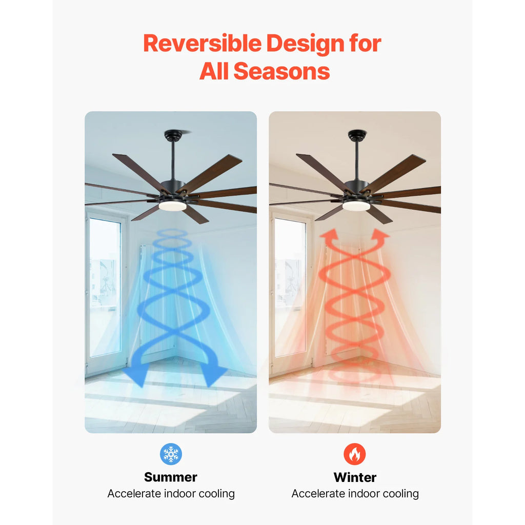 84" Ceiling Fan with Light | 6-Speed Remote | Dimmable DC Motor Ceiling Fan with Light Vue