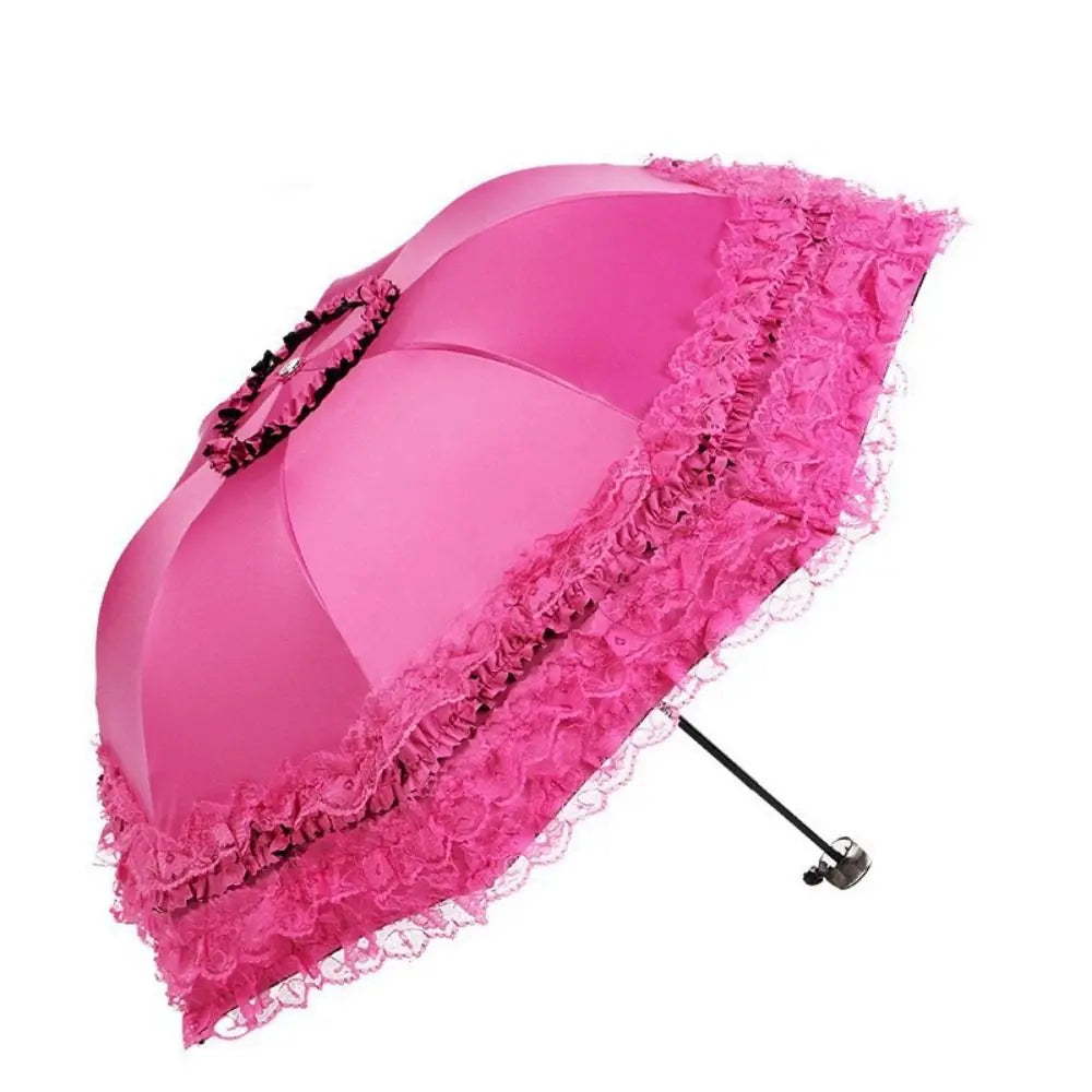 Fashion Lolita Lace Sun Umbrella Anti-UV Protection Thickened Portable Sunshade Folding Waterproof Folding Umbrella Girl Vue