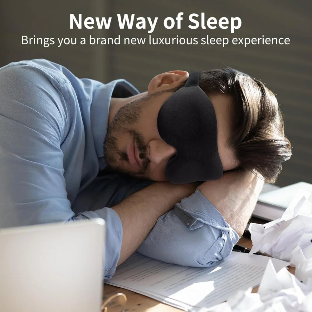 Adjustable Strap 3D Contoured Eye Mask Zero Pressure Light Block Breathable Anti Fatigue Eyepatch Portable for Sleep Travel Rest Vue