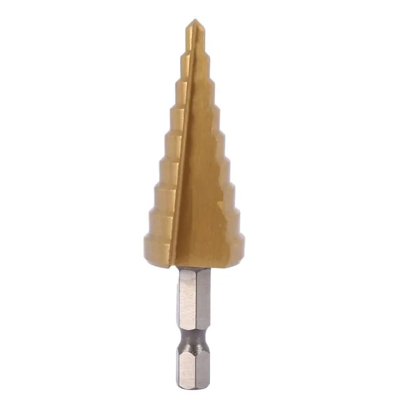 ABKW-15 Pcs HSS Titanium Step Drill Bit Set & 5 Pcs Automatic Center Punch Vue