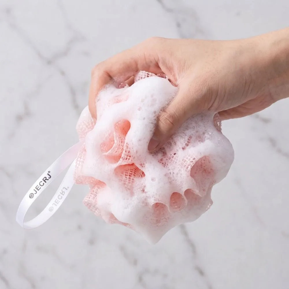 Soft Exfoliating Back Scrubber Household Dead Skin Remover Bath Towel with Bath Flower Reusable Double Loop Back Shower Strap Vue