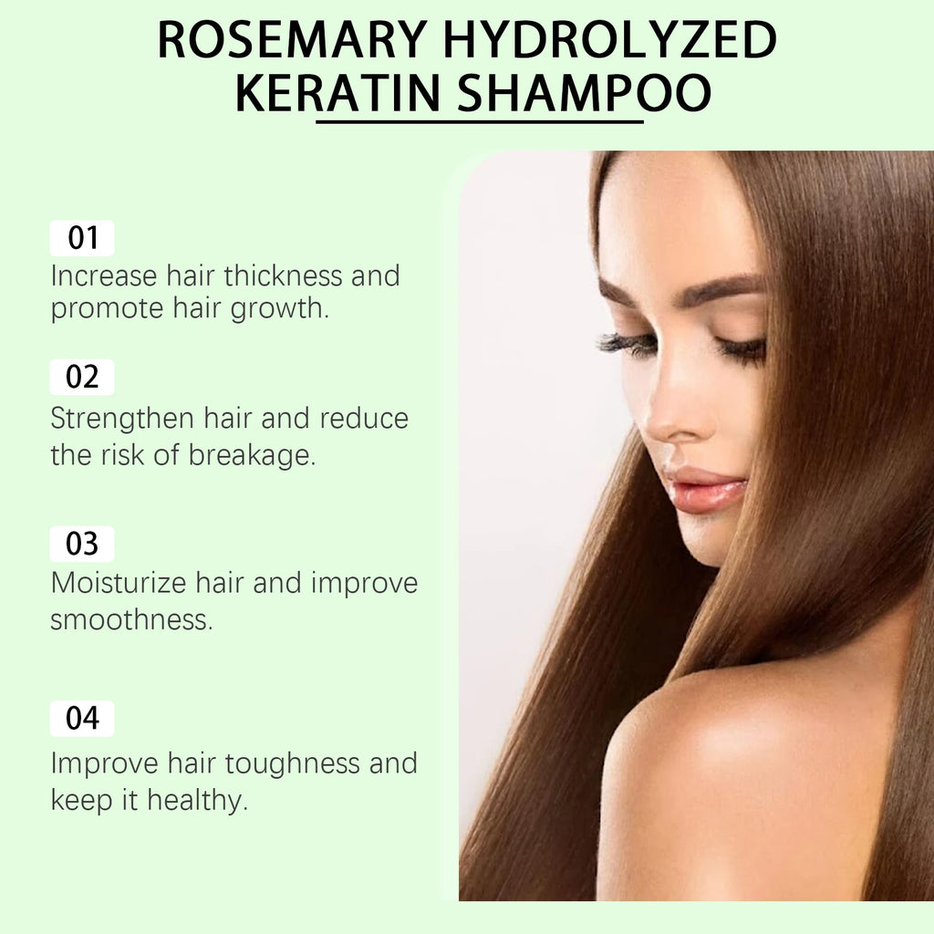 Rosemary Hair Shampoo Hair Regrowth Deep Nourishing Repair Split Ends Hair Soothing Scalp Anti Dandruff Hair Strengthens Shampoo Vue