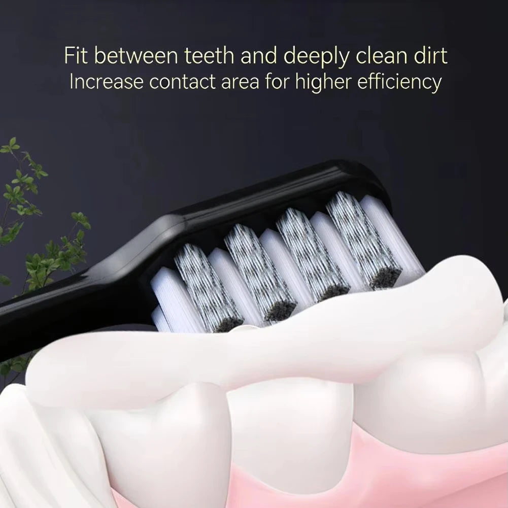 2Pcs Hard-bristled Cleaning Toothbrush Medium Hard Deep Cleaning Remove Tea Stain Plaque For Adult Vue